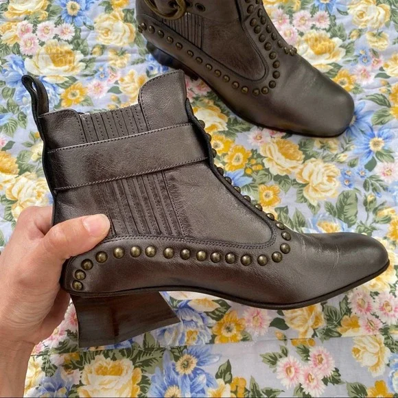 Coach Chelsea Heeled Boot Metallic Smog Size 5.5 - Picture 7 of 13